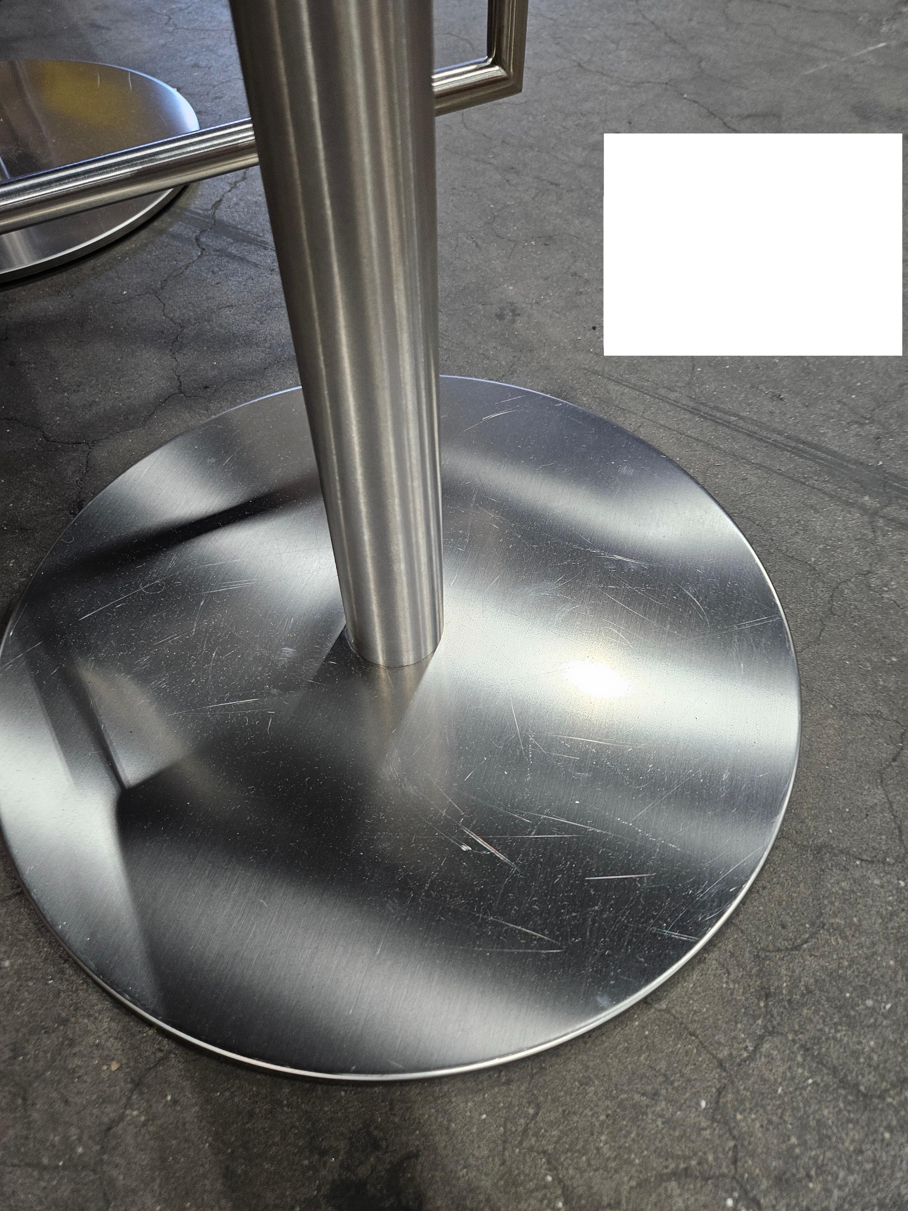 Set of Four KFF Height Adjustable Leather Glooh Stools in STOCK In Good Condition For Sale In New York, NY