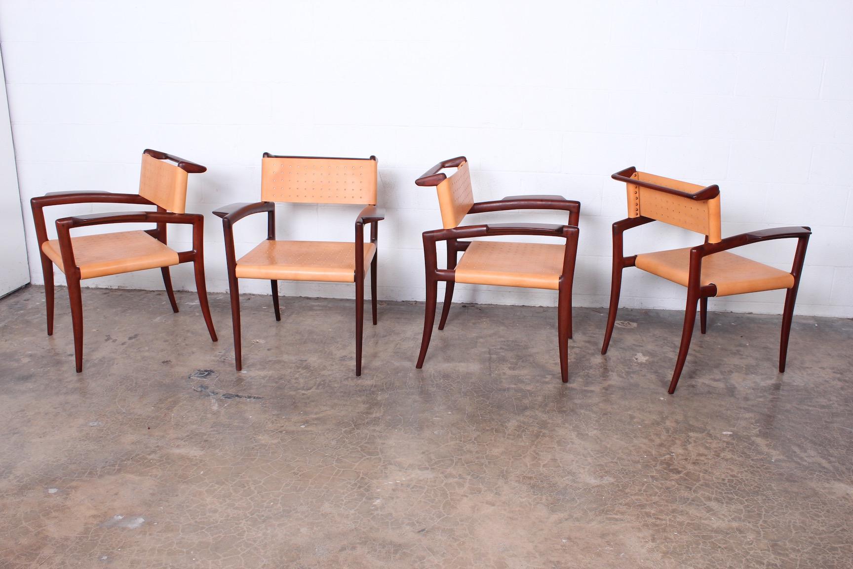 Mid-20th Century Set of Four Klismos Chairs by Charles Allen