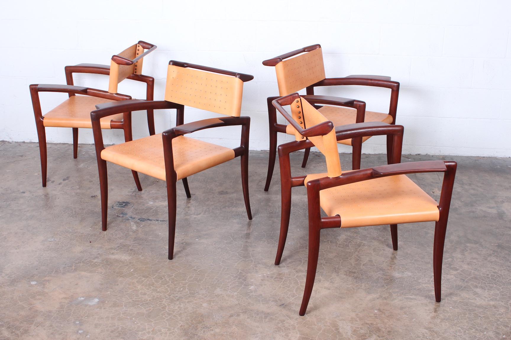 Set of Four Klismos Chairs by Charles Allen 1