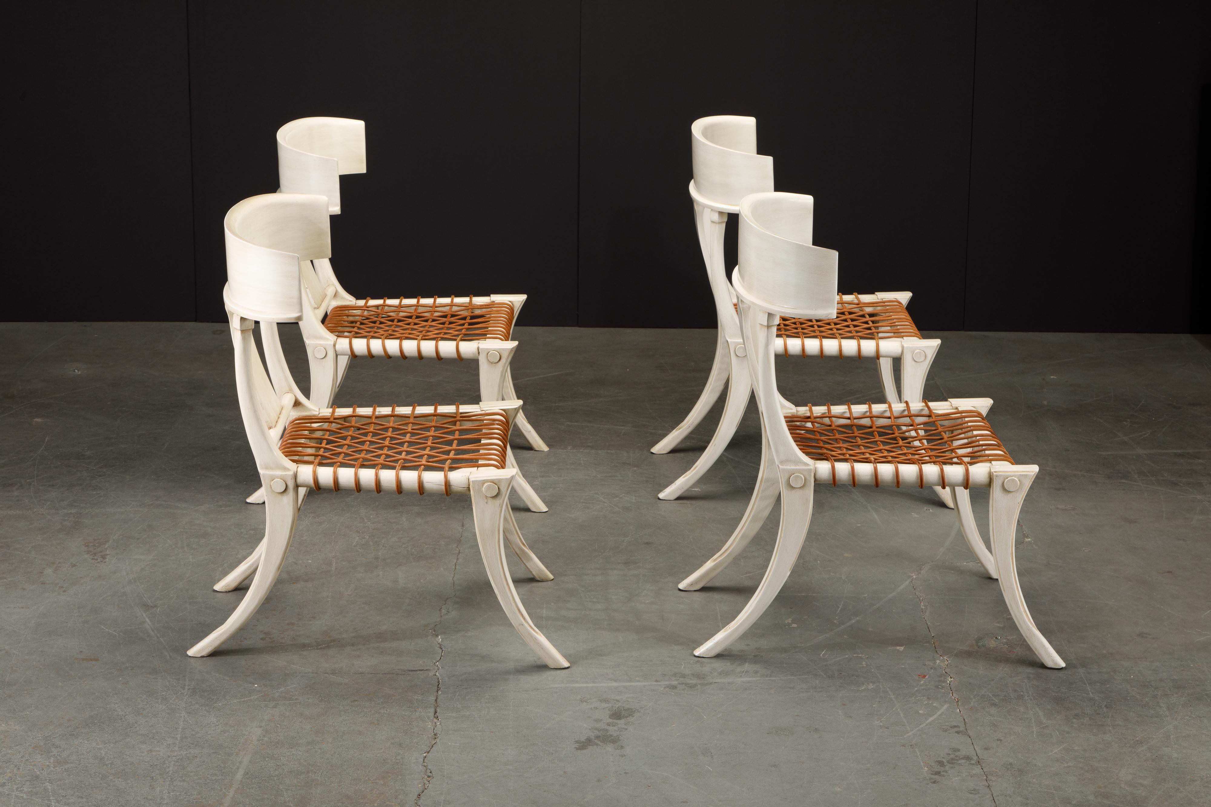 Mid-Century Modern Set of Four Klismos Chairs in the Style of T.H. Robsjohn Gibbings