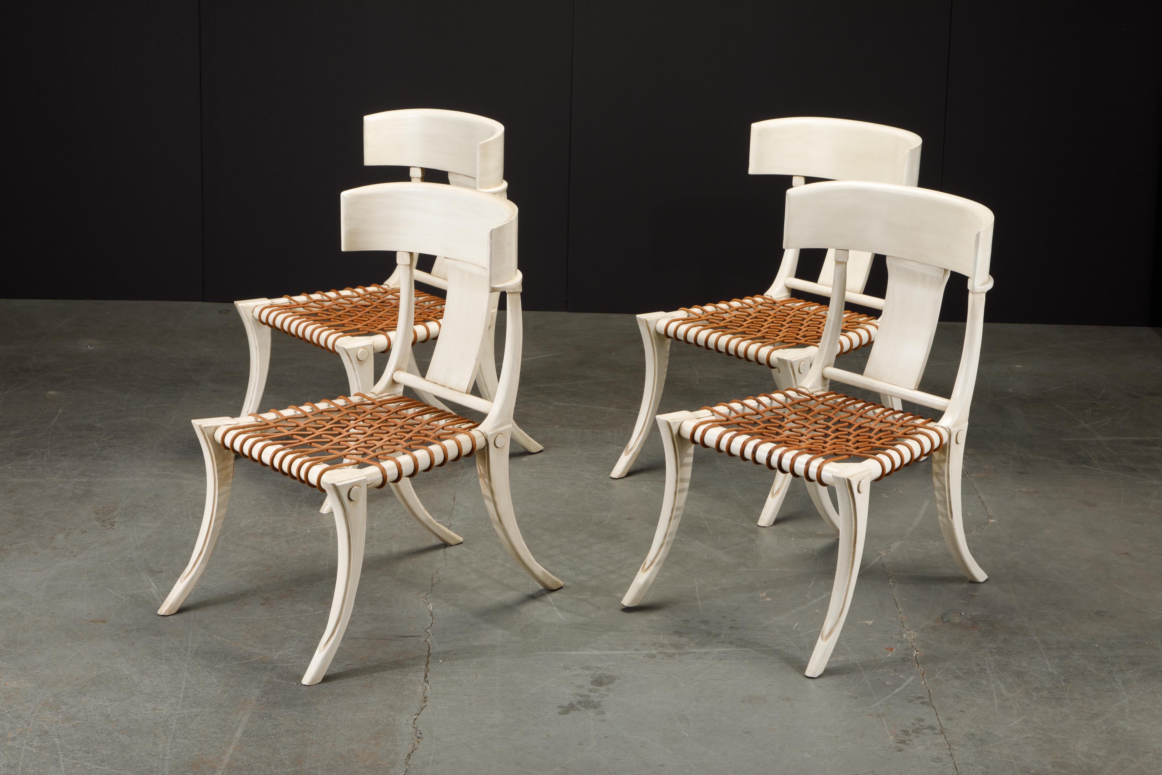 Set of Four Klismos Chairs in the Style of T.H. Robsjohn Gibbings 1