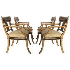 Set of Four Klismos Inspired Armchairs by Michael Taylor