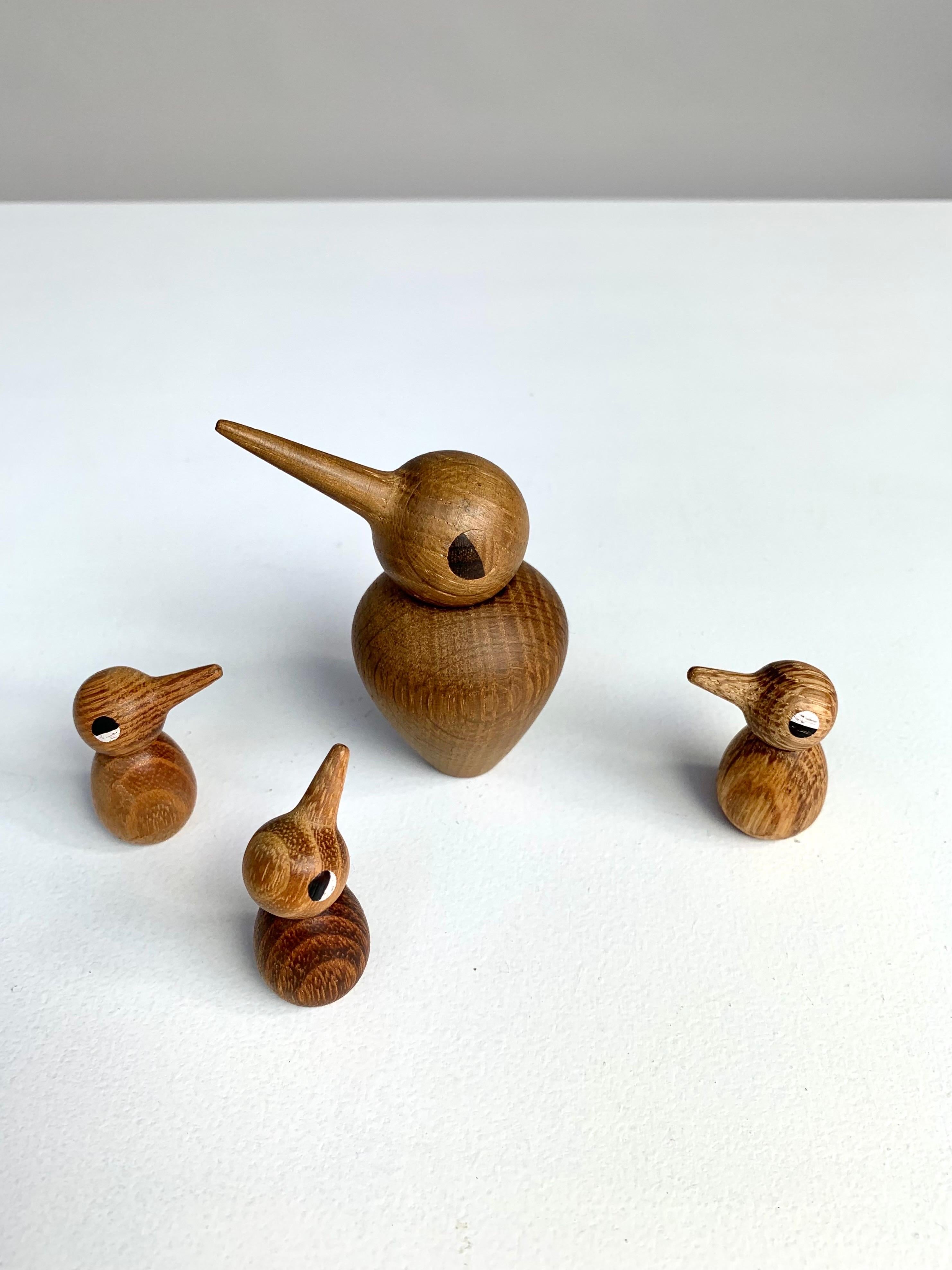 Danish Set of Four Kristian Vedel Birds Oak for Torben Ørskov, Denmark, 1960s