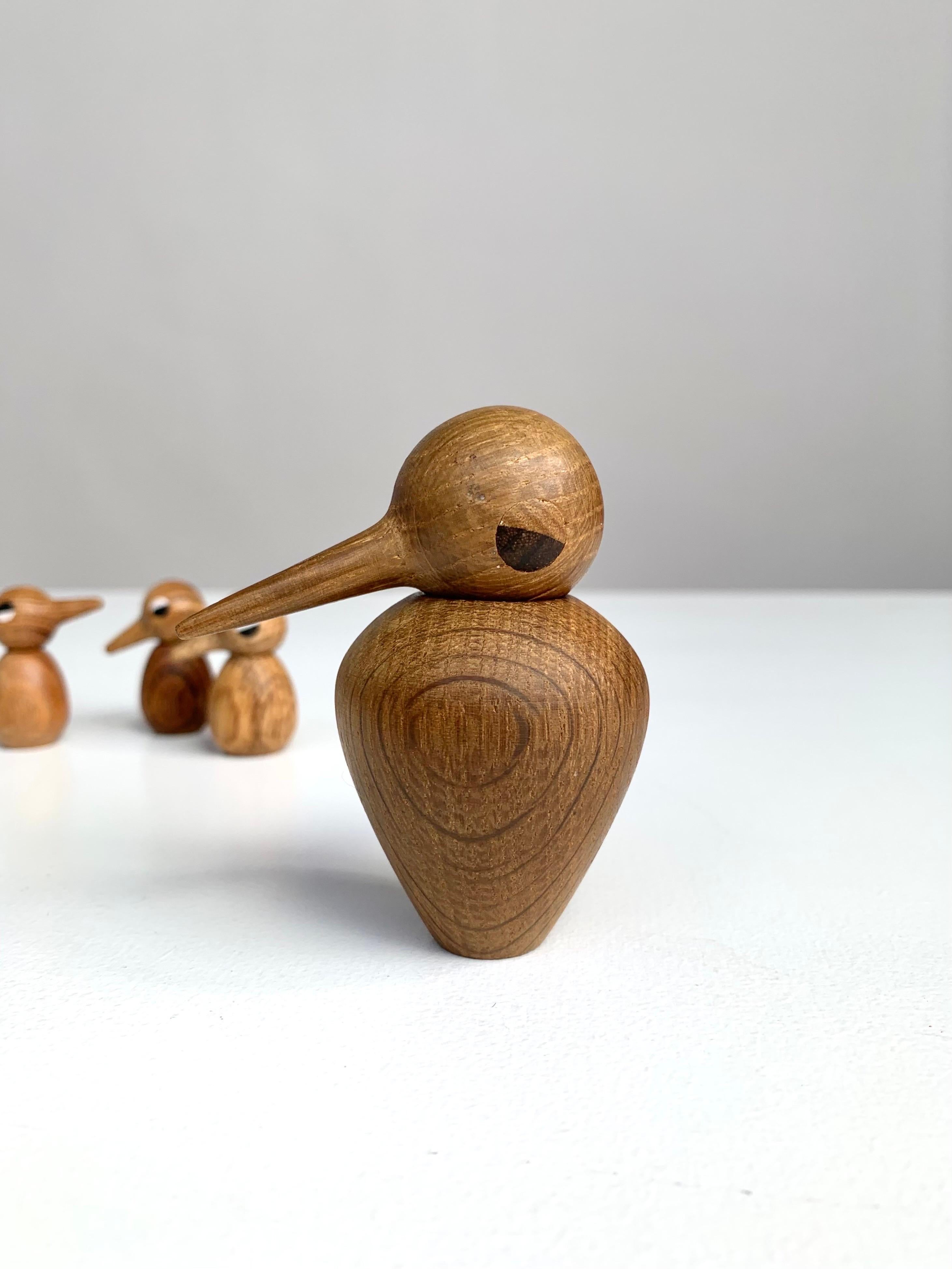 Mid-20th Century Set of Four Kristian Vedel Birds Oak for Torben Ørskov, Denmark, 1960s