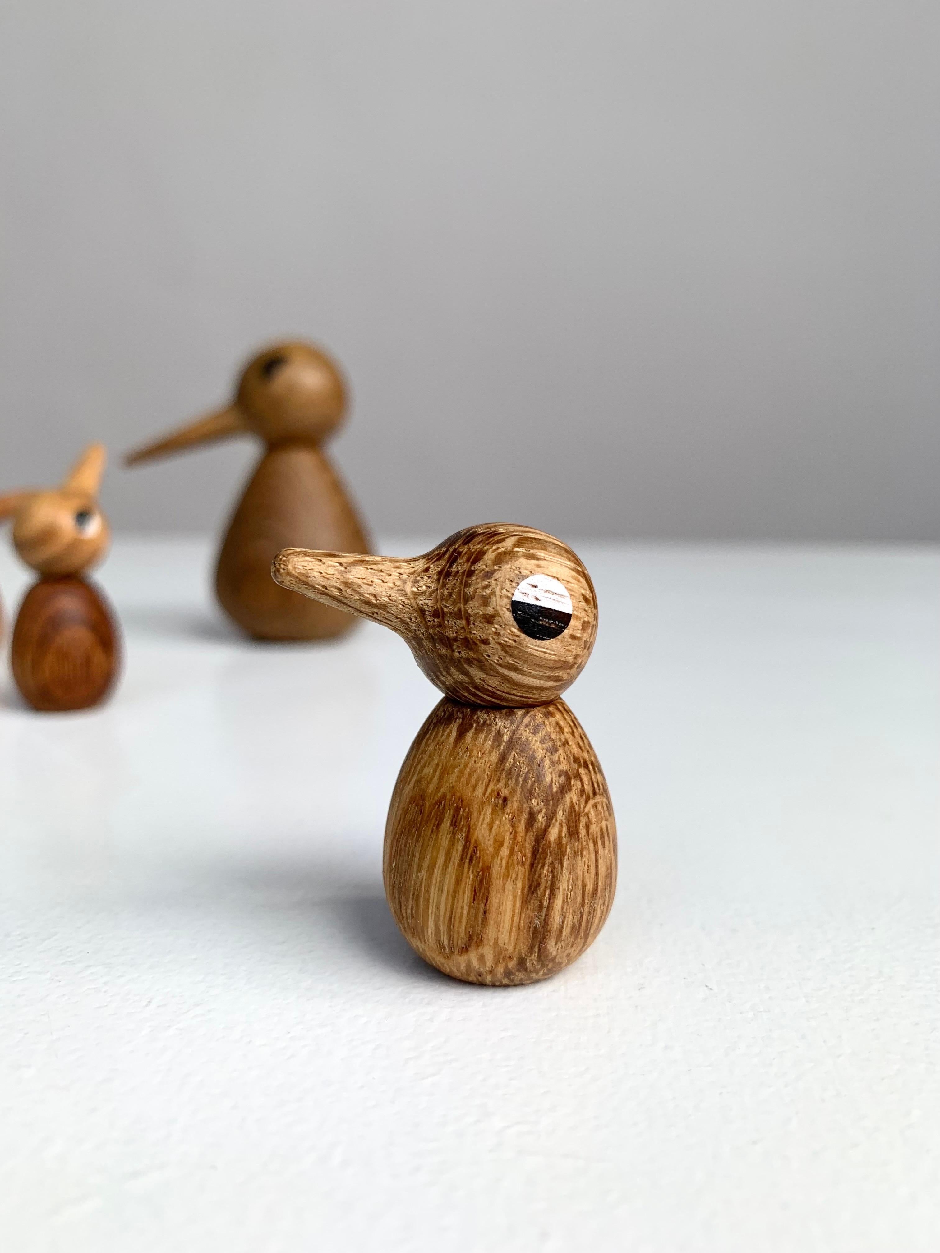 Set of Four Kristian Vedel Birds Oak for Torben Ørskov, Denmark, 1960s 1