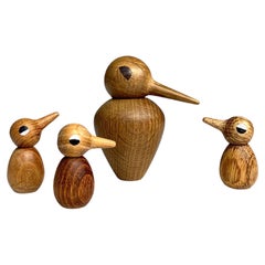 Vintage Set of Four Kristian Vedel Birds Oak for Torben Ørskov, Denmark, 1960s