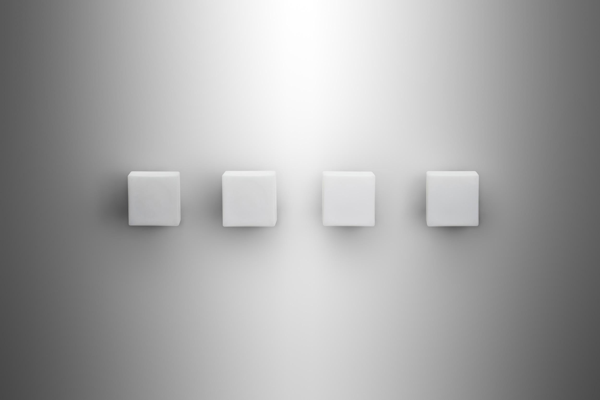 Set of Four “Kubuarmatur 38117” Wall Lamps for Louis Poulsen, Denmark 1960s In Good Condition In Utrecht, NL
