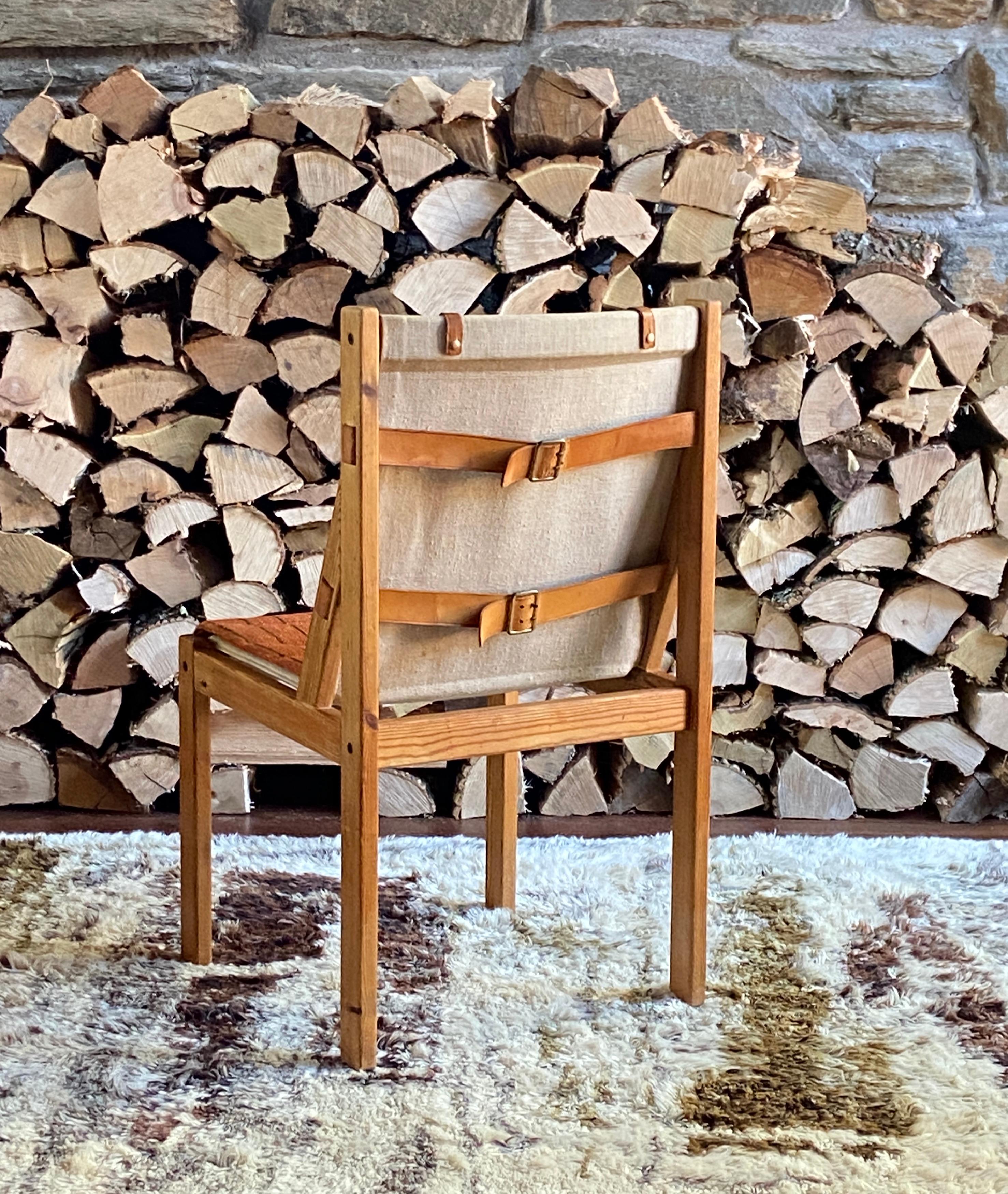 Cuir Ensemble de quatre chaises de salle à manger en cuir safari de Kurt Ostervig pour AM Mobler en vente