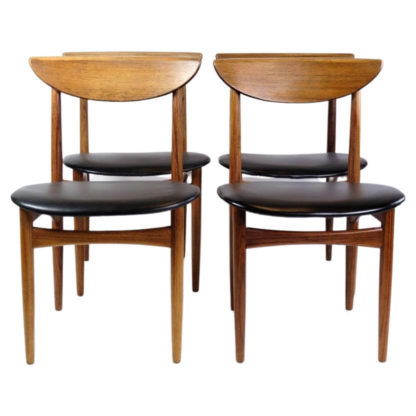 Ensemble de quatre chaises en bois de rose de Kurt Østervig des années 1960