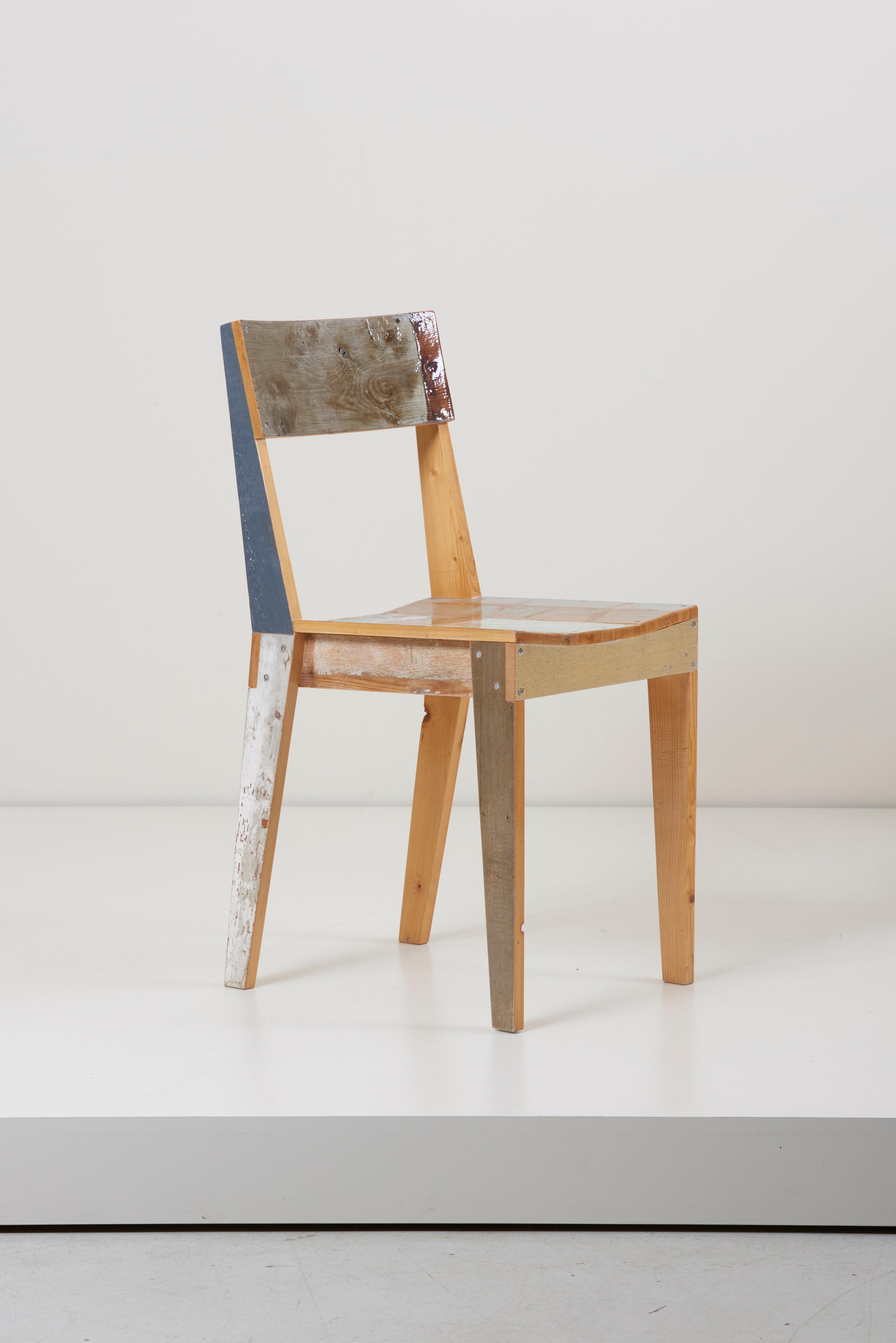 Set of Four Lacquered Oak Chairs in Scrapwood by Piet Hein Eek 2