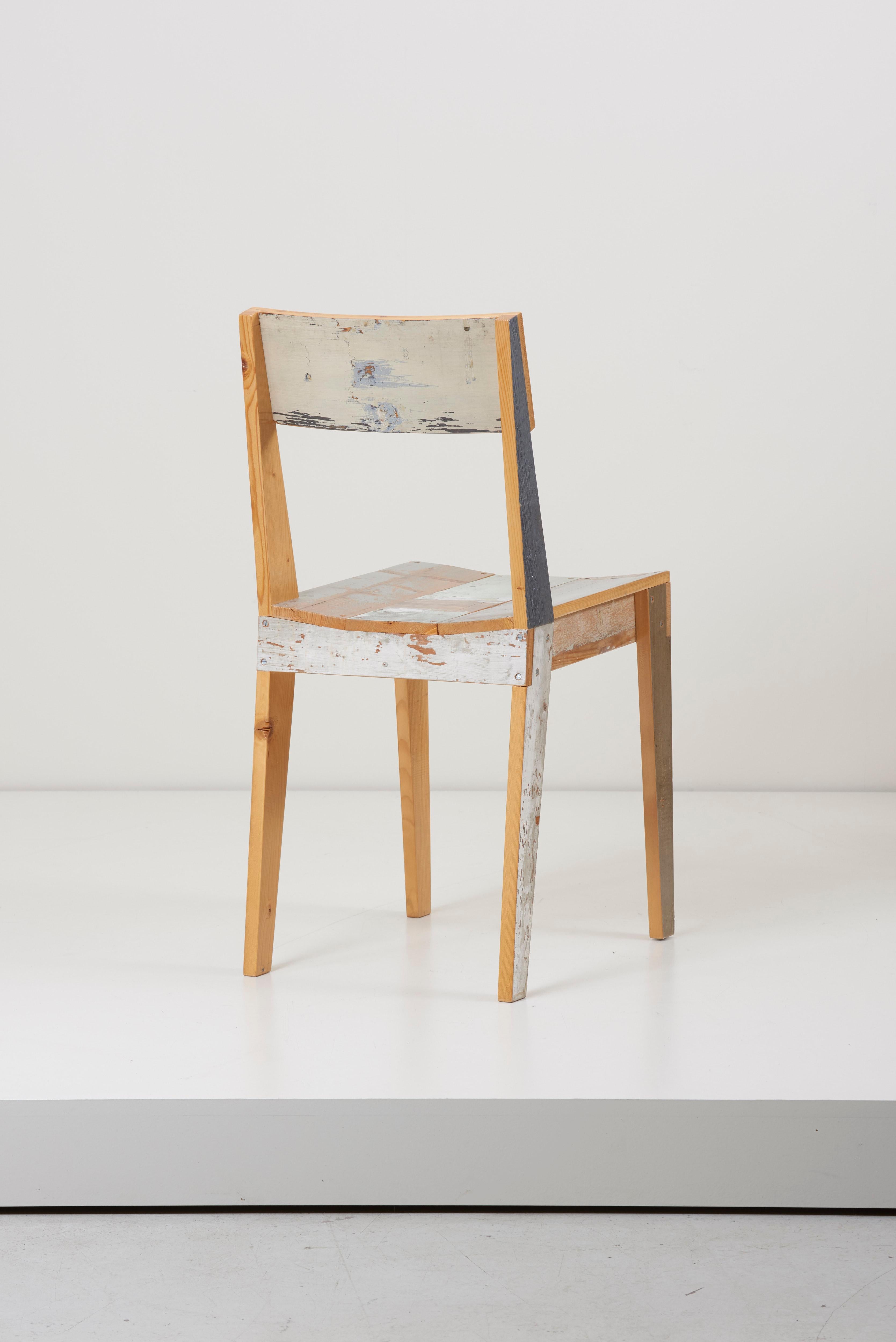 Set of Four Lacquered Oak Chairs in Scrapwood by Piet Hein Eek 4