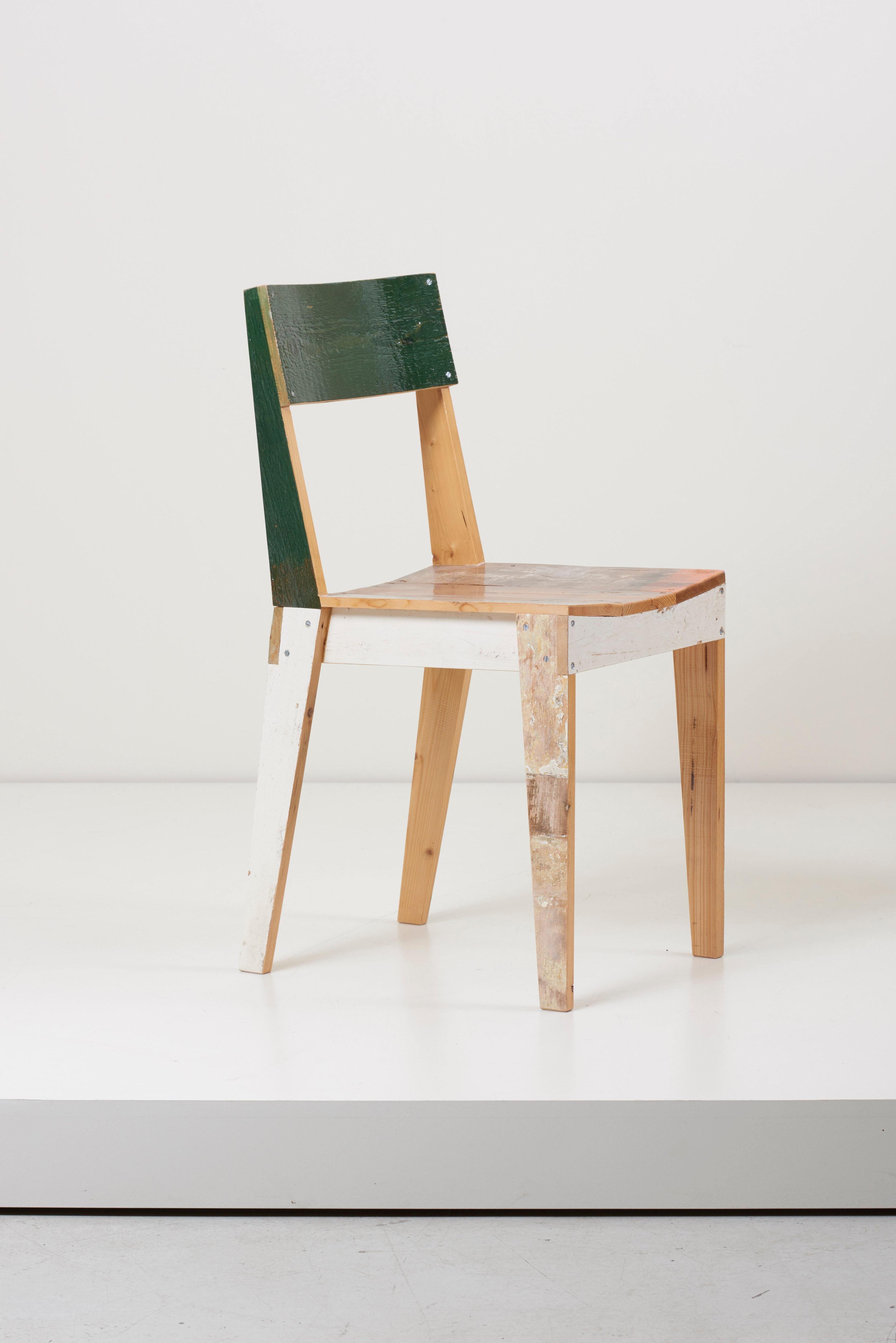 Set of Four Lacquered Oak Chairs in Scrapwood by Piet Hein Eek 6