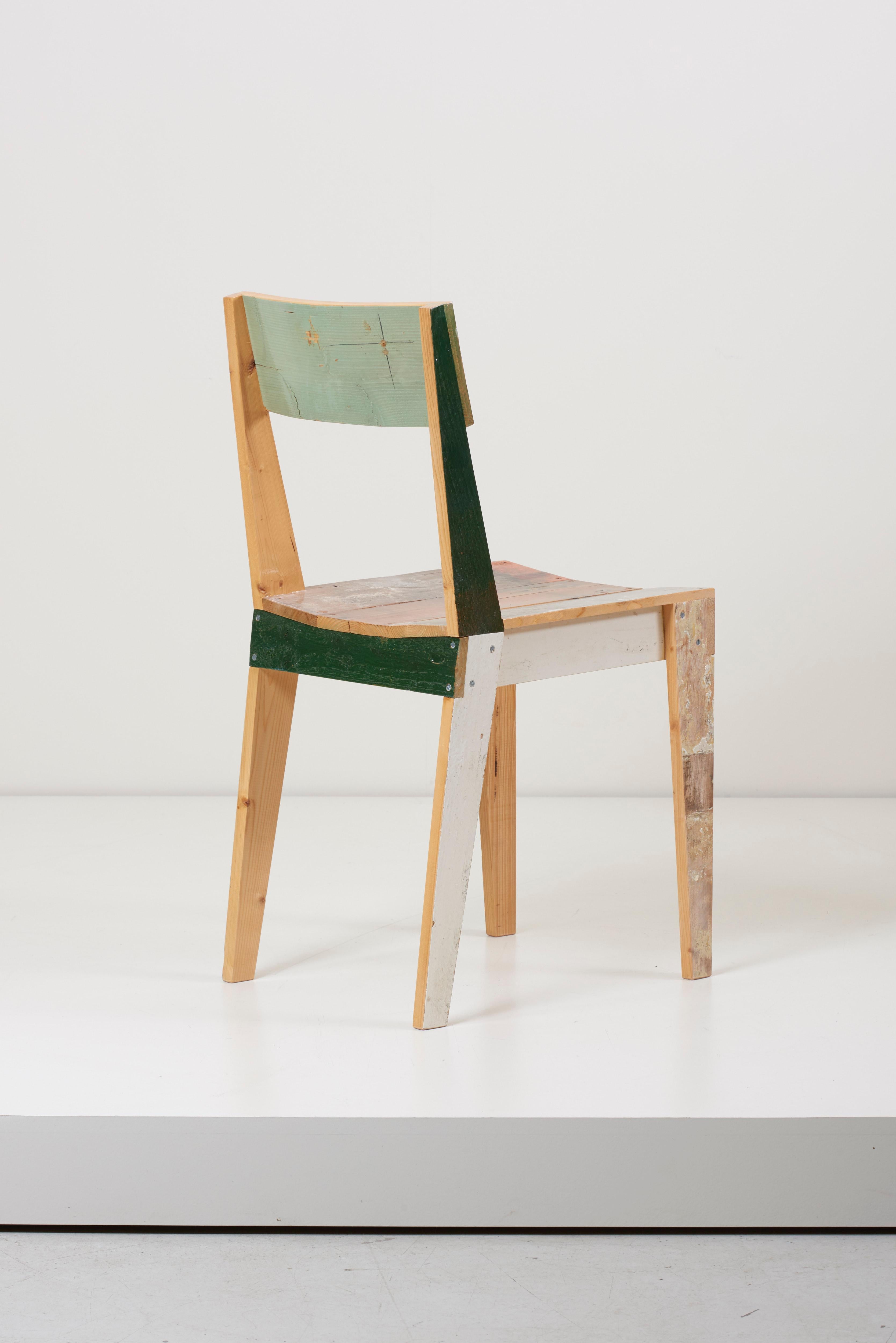 Set of Four Lacquered Oak Chairs in Scrapwood by Piet Hein Eek 8