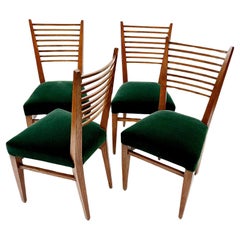 Set of Four Ladder Back Chairs in the Style of Gio Ponti