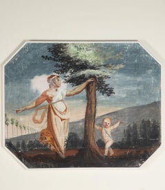 Set of Four Large 18th Century Neo-Classical Distemper Wall Panels