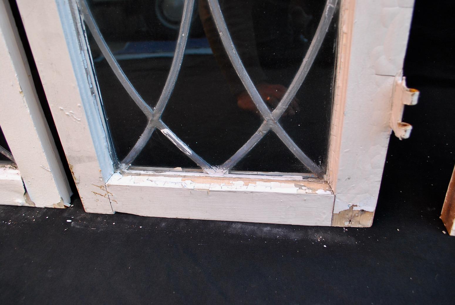 Set of Four Large 1920s Windows In Distressed Condition For Sale In Los Angeles, CA