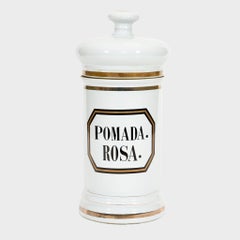 Set of Four Large 19th-Century Apothecary Jars, 18.5″ High, with Original Lids