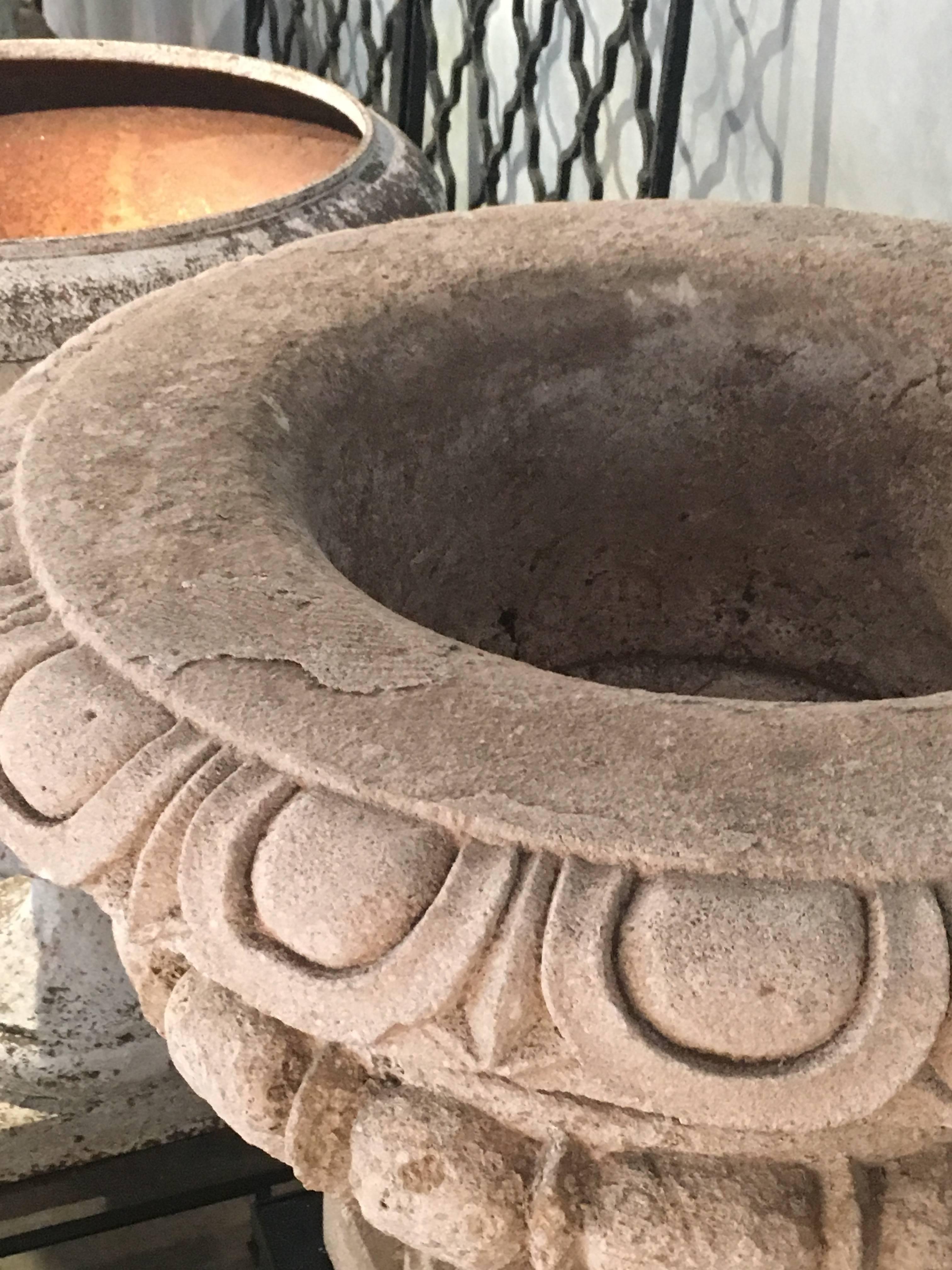 Set of Four Large Carved Limestone Urns from Michael and Diandra Douglas Estate 3