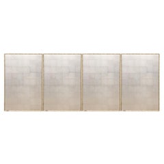 Ensemble de quatre grandes pièces NYC De Gournay  Panneaux muraux encadrés en platine sur le thème de l'Asie