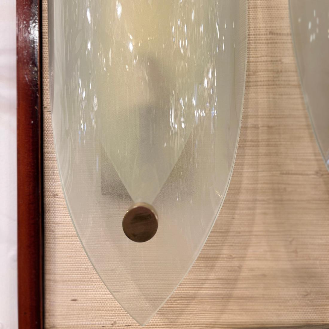 Set of Four Large Glass Moderne Sconces. Sold per pair. For Sale 2