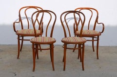 Set of Four Large Slender Bentwood Dining Set by Thonet