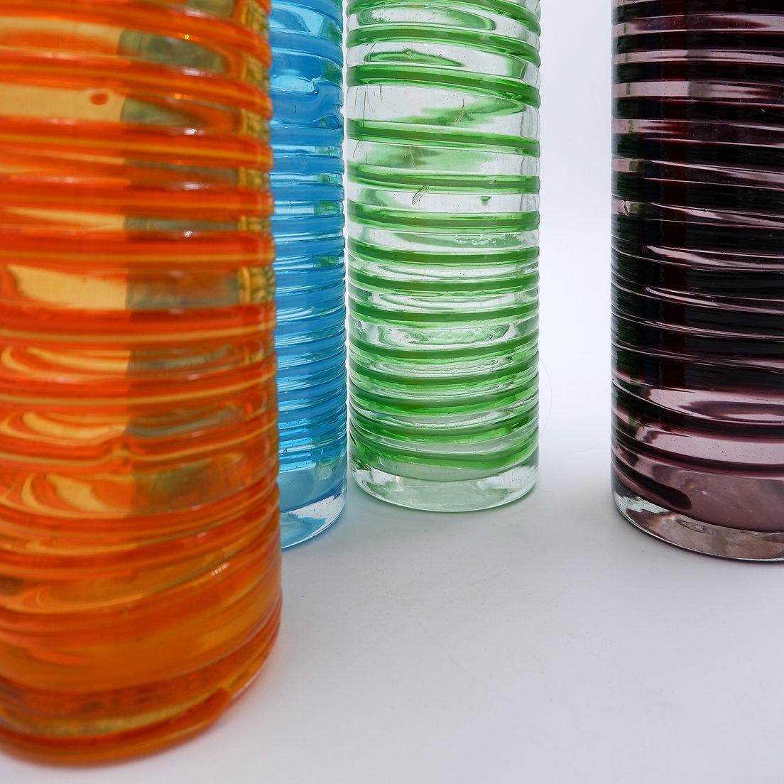 Satz von vier großen Spiralvasen - Murano Glas im Angebot 4