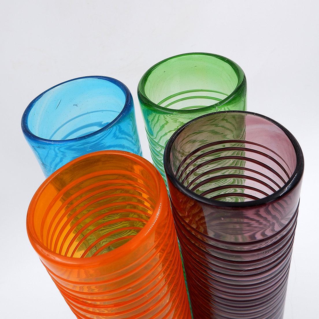 Satz von vier großen Spiralvasen - Murano Glas (Moderne der Mitte des Jahrhunderts) im Angebot