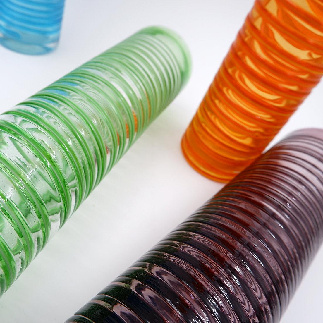Satz von vier großen Spiralvasen - Murano Glas (Italienisch) im Angebot