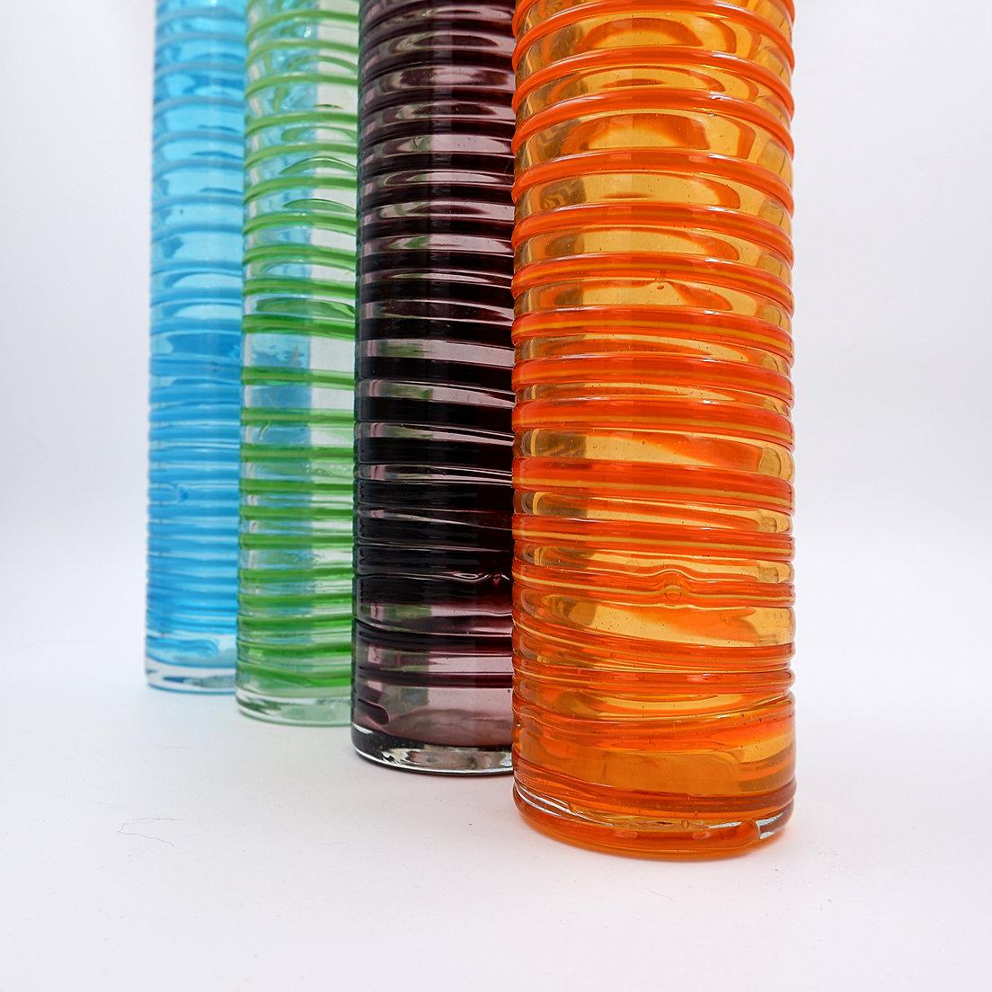 Satz von vier großen Spiralvasen - Murano Glas im Zustand „Gut“ im Angebot in Linkebeek, BE