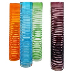 Satz von vier großen Spiralvasen - Murano Glas