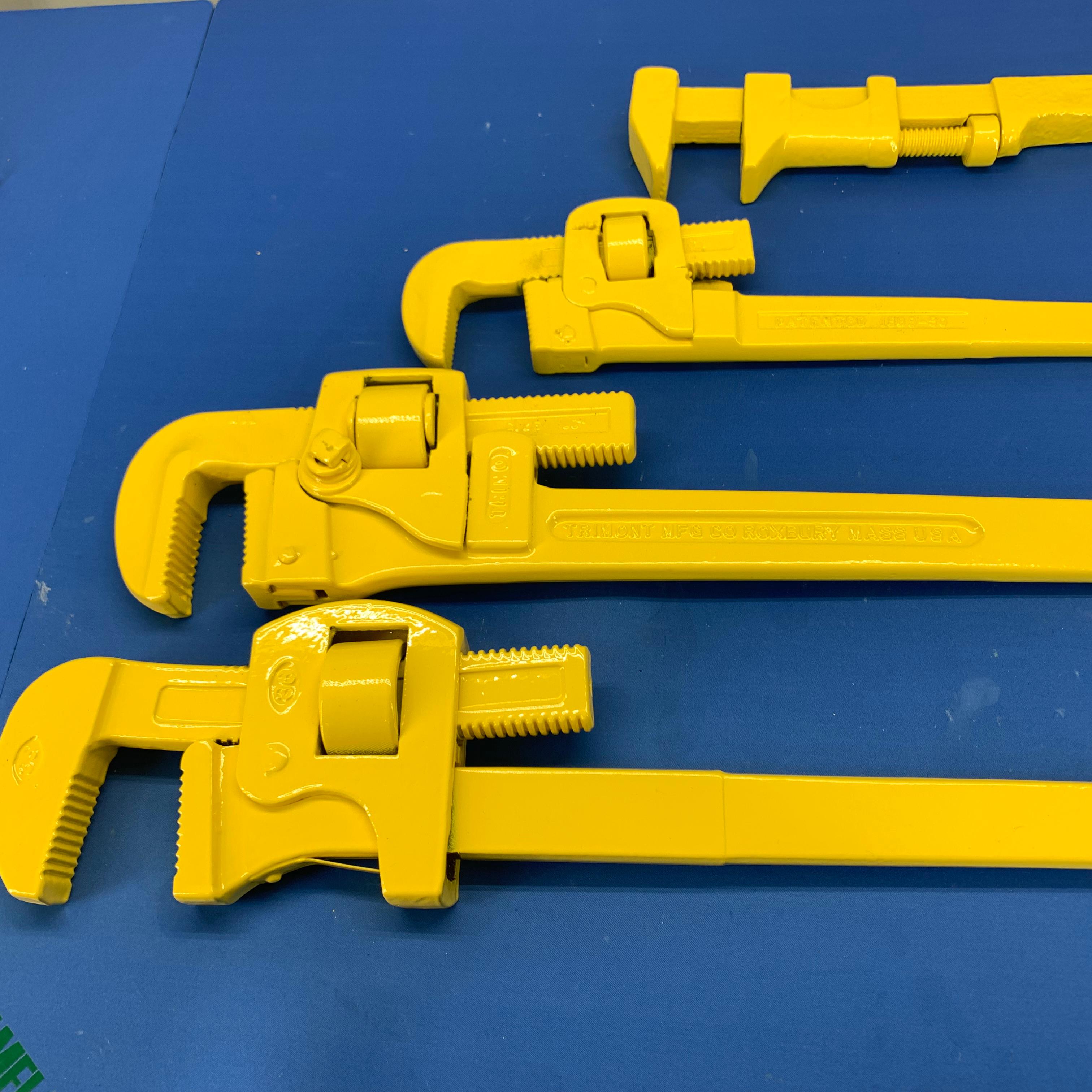 Set of Four Large Sunshine Yellow Powder-Coated Industrial Wrenches For Sale 1