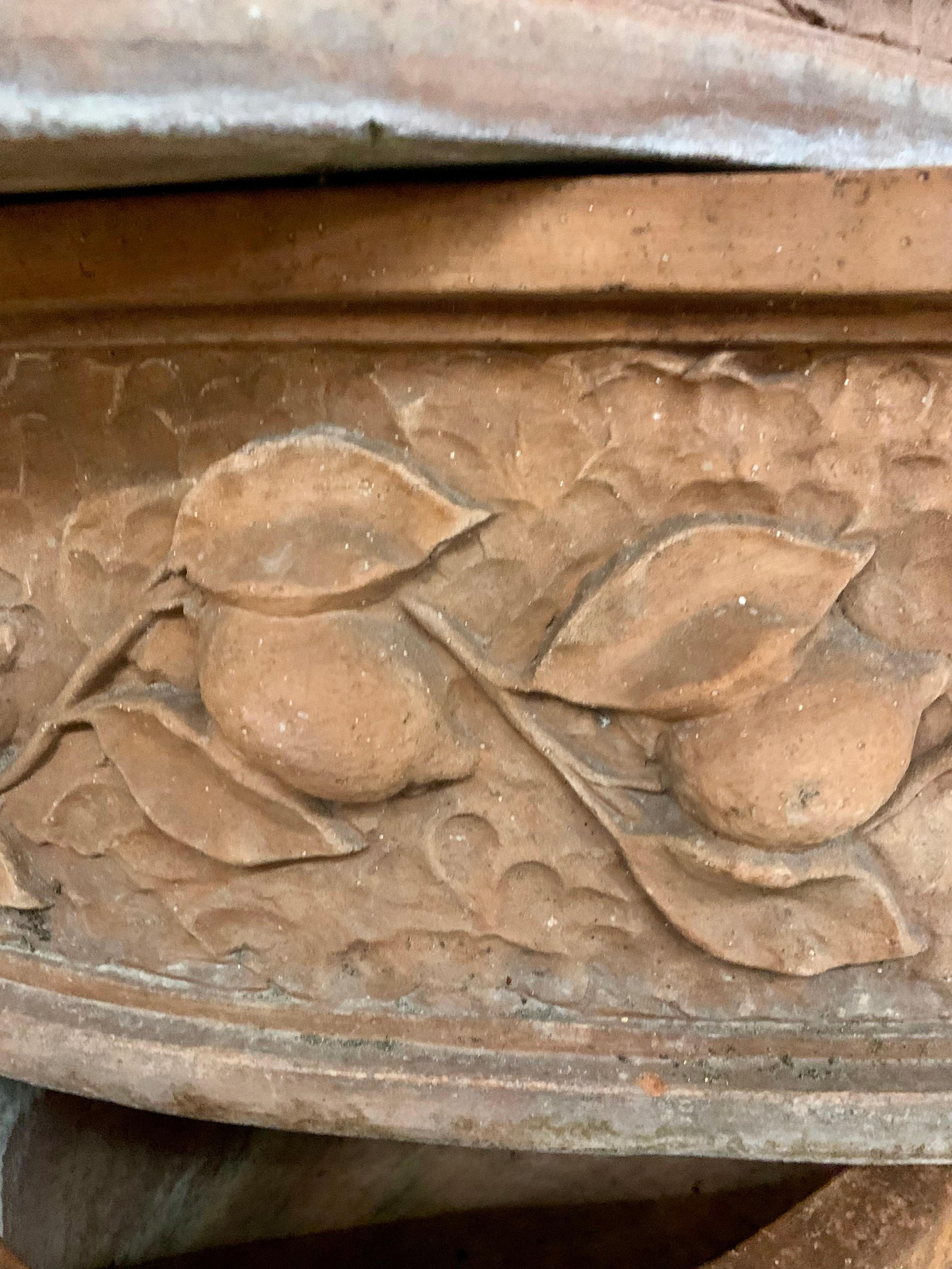 Set of four large vintage French terracotta jardinieres For Sale 2