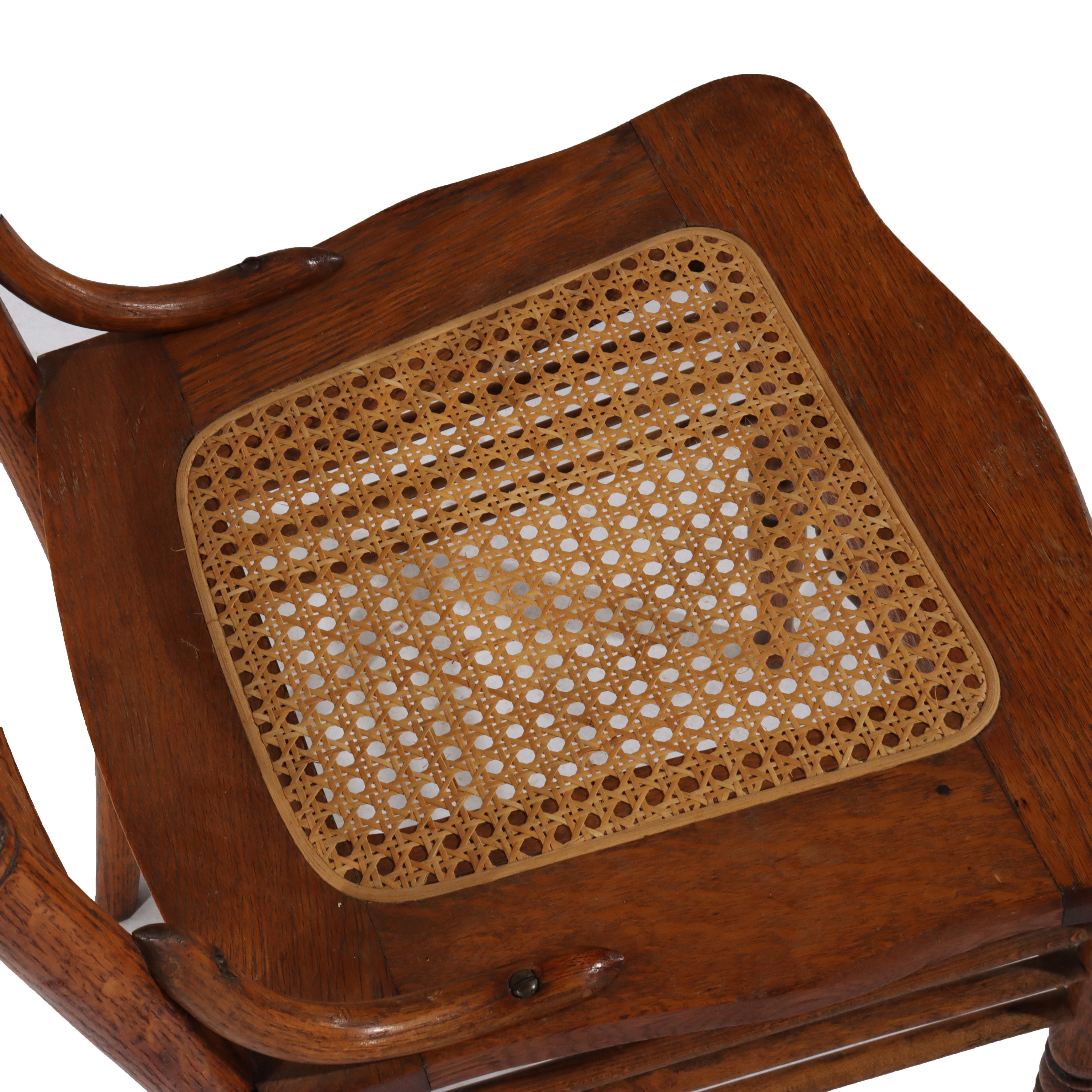 Set of Four Larkin No. 1 Oak Pressed Back Chairs C1920 en vente 6