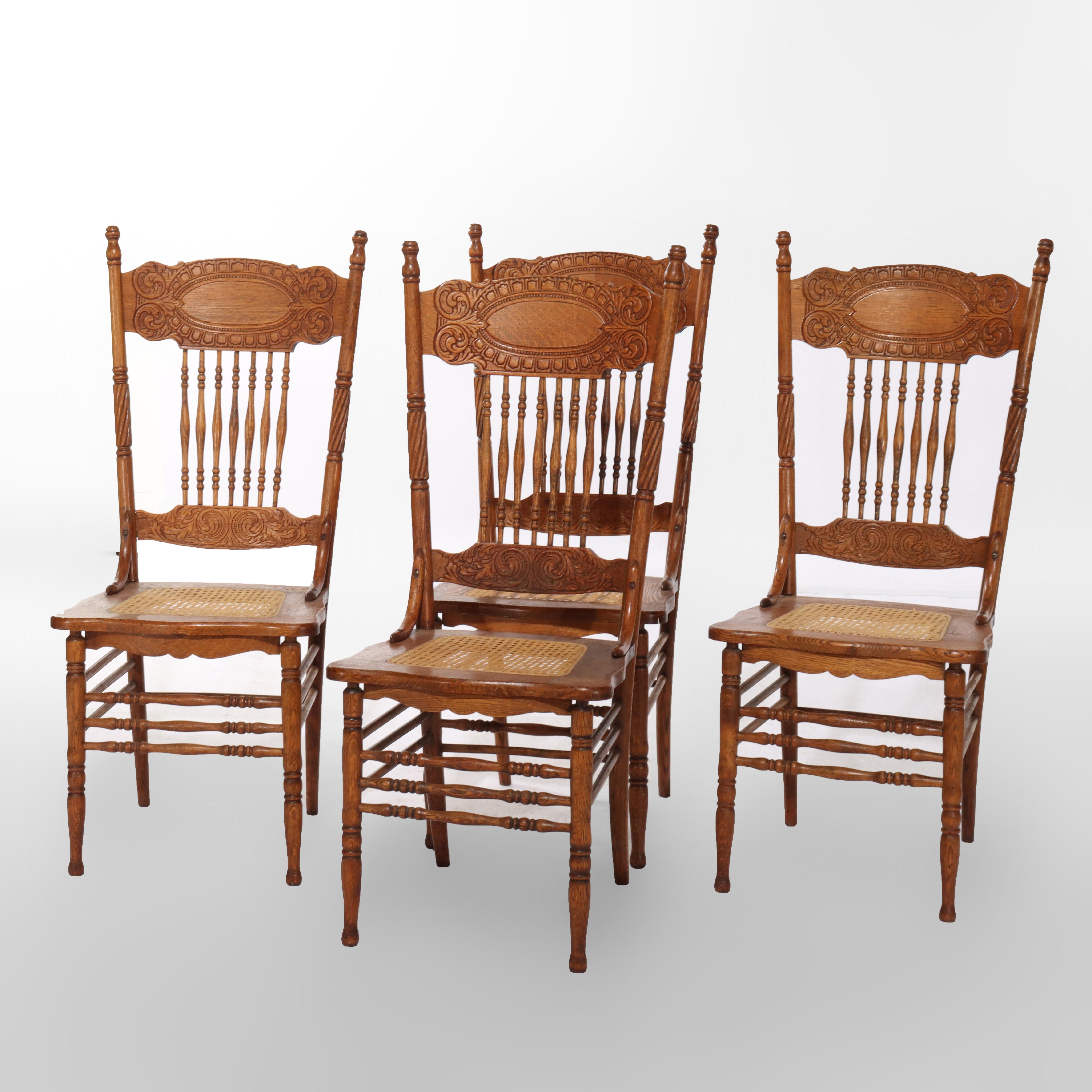 Set of Four Larkin No. 1 Oak Pressed Back Chairs C1920 Bon état - En vente à Big Flats, NY