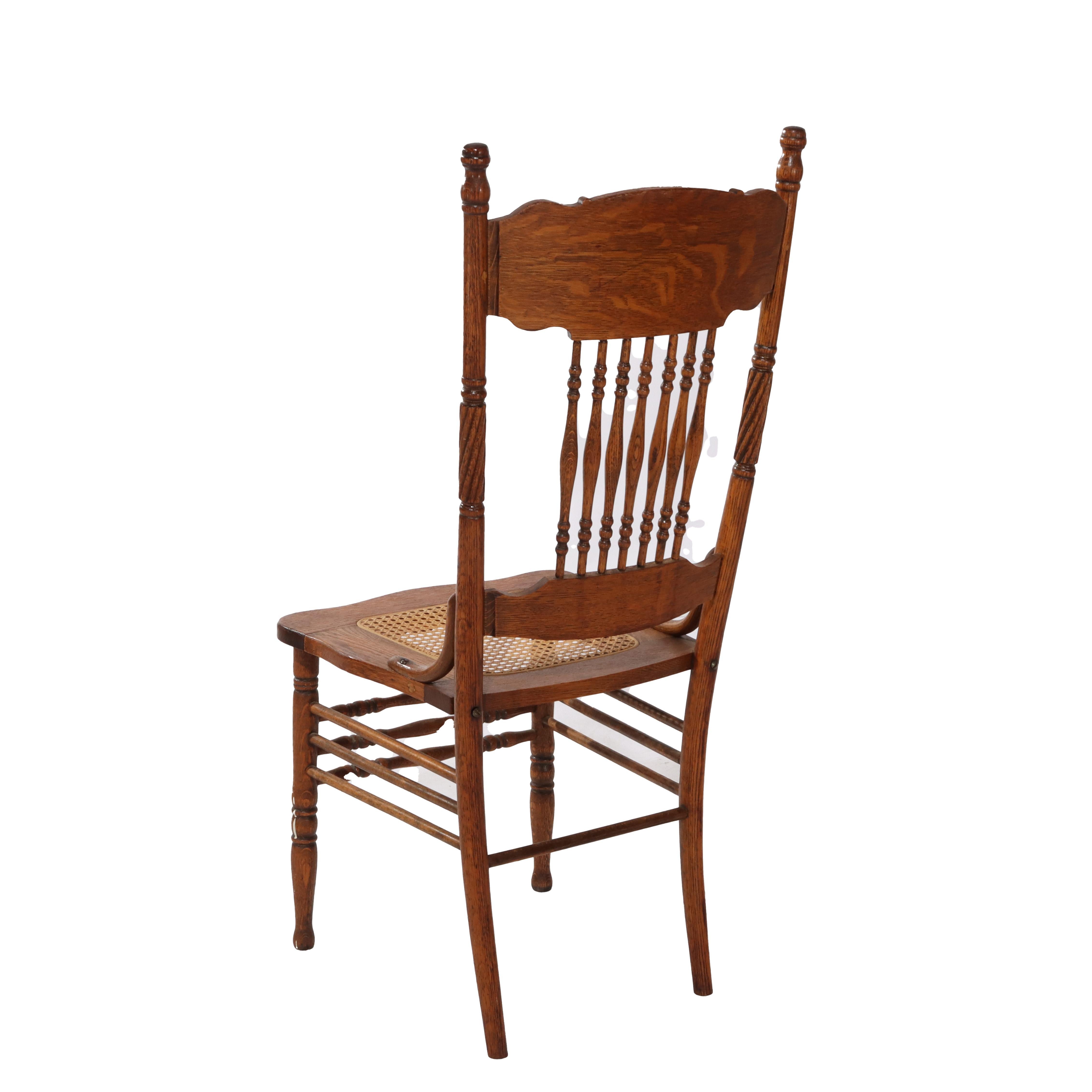Set of Four Larkin No. 1 Oak Pressed Back Chairs C1920 en vente 2