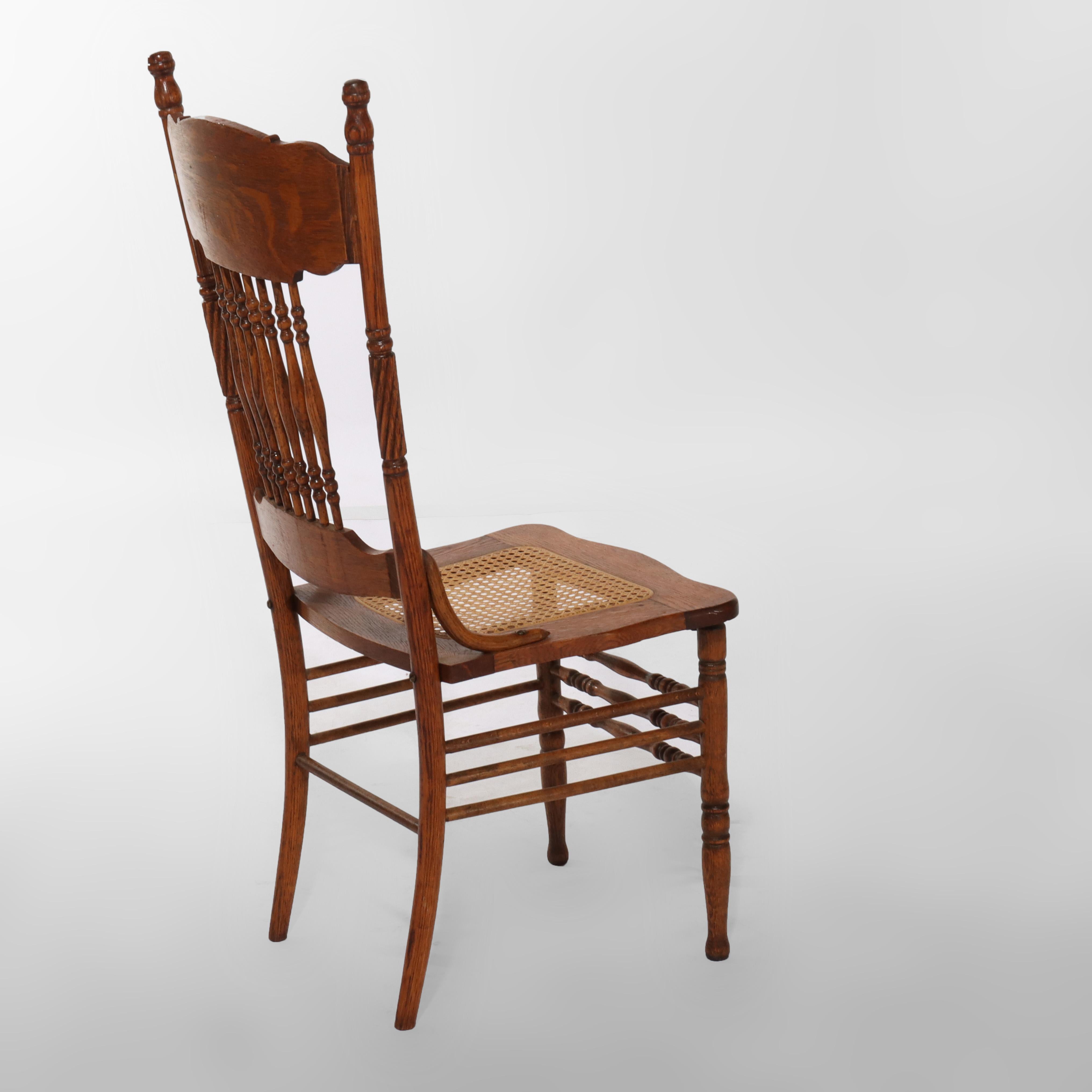 Set of Four Larkin No. 1 Oak Pressed Back Chairs C1920 en vente 3