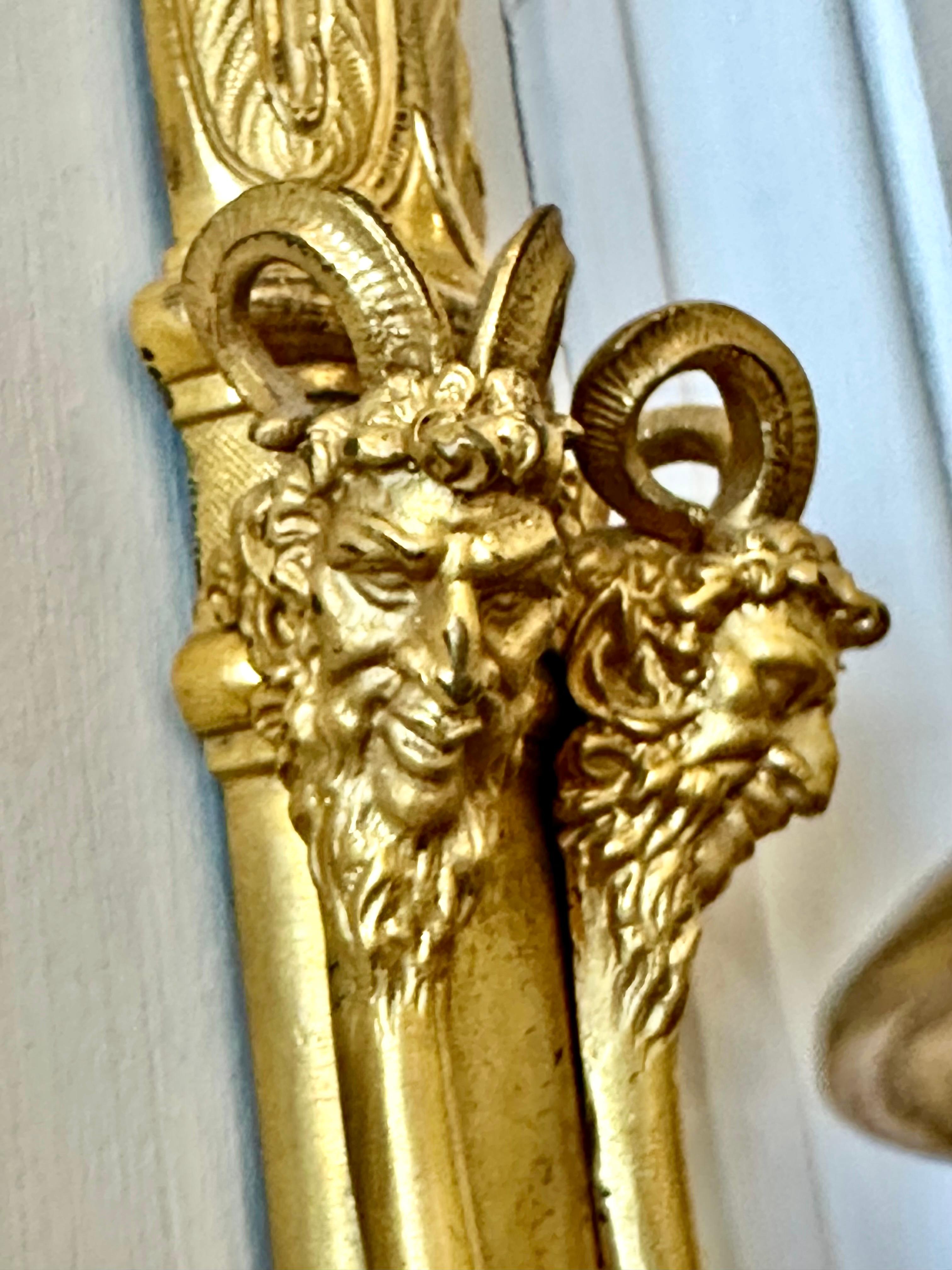 Set of Four Late 18th Century Neoclassical Ormolu Wall Sconces In Good Condition For Sale In Essex, MA