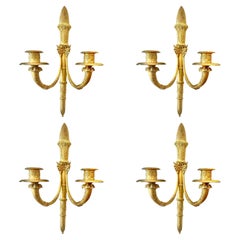 Set of Four Late 18th Century Neoclassical Ormolu Wall Sconces