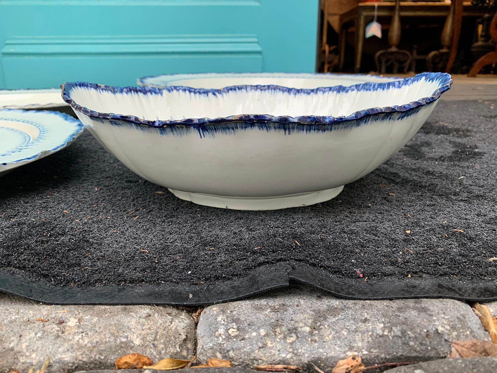 Set of Four Late 18th Century Wedgwood Pearlware, Mared Pattern, Marks In Good Condition In Atlanta, GA