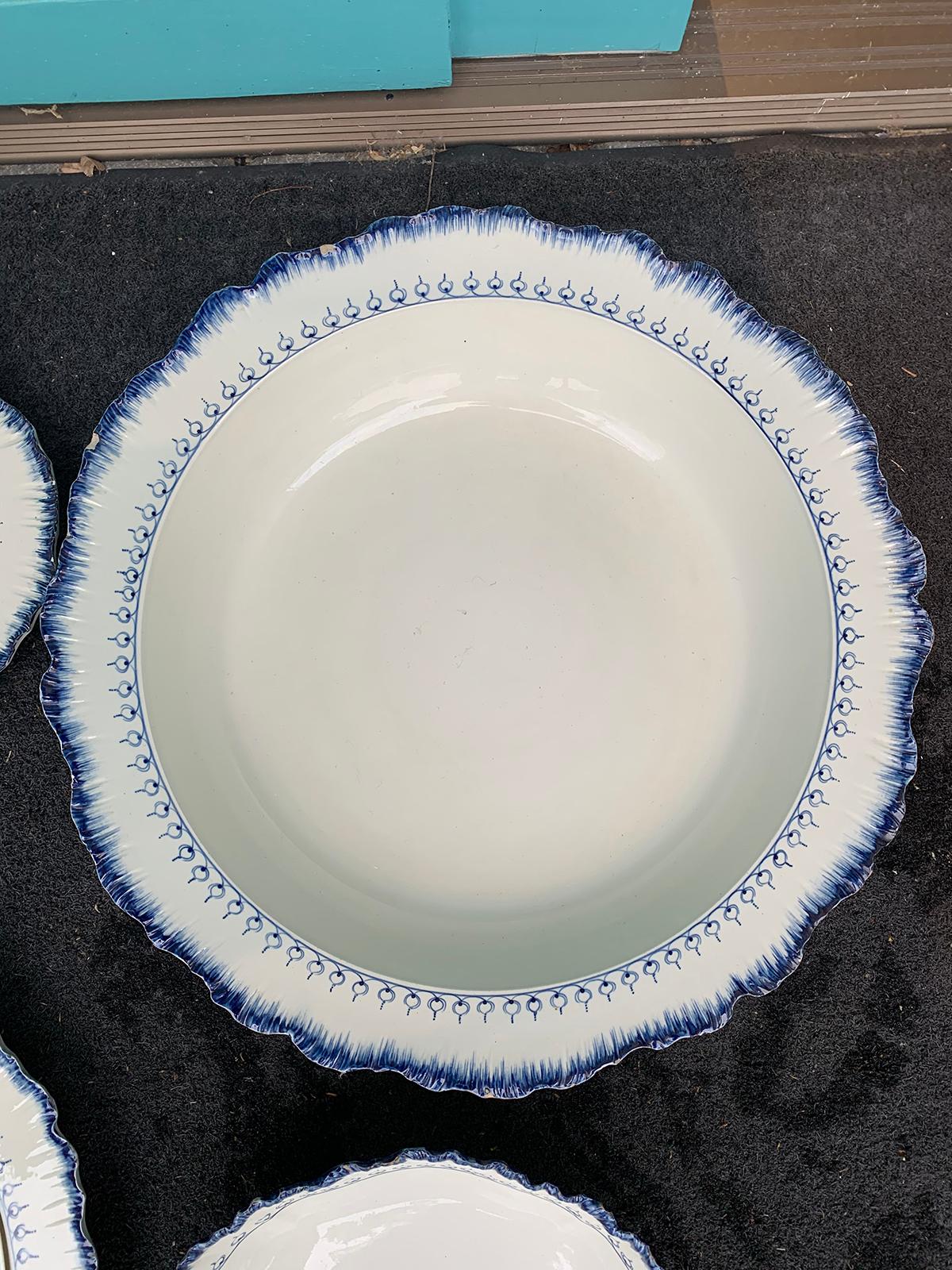 Set of Four Late 18th Century Wedgwood Pearlware, Mared Pattern, Marks 1