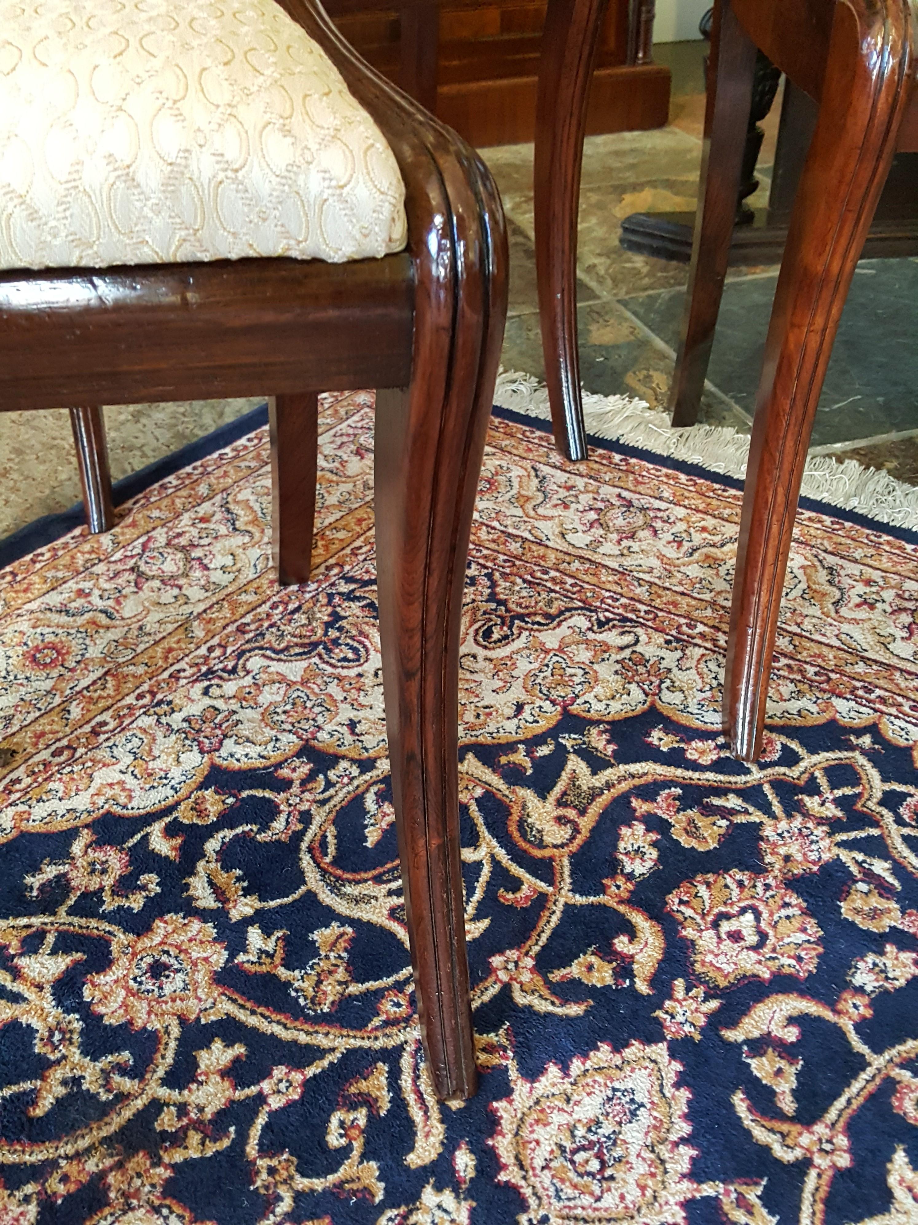 Set of Four Late Regency Rosewood Dining Chairs In Excellent Condition In Altrincham, Cheshire