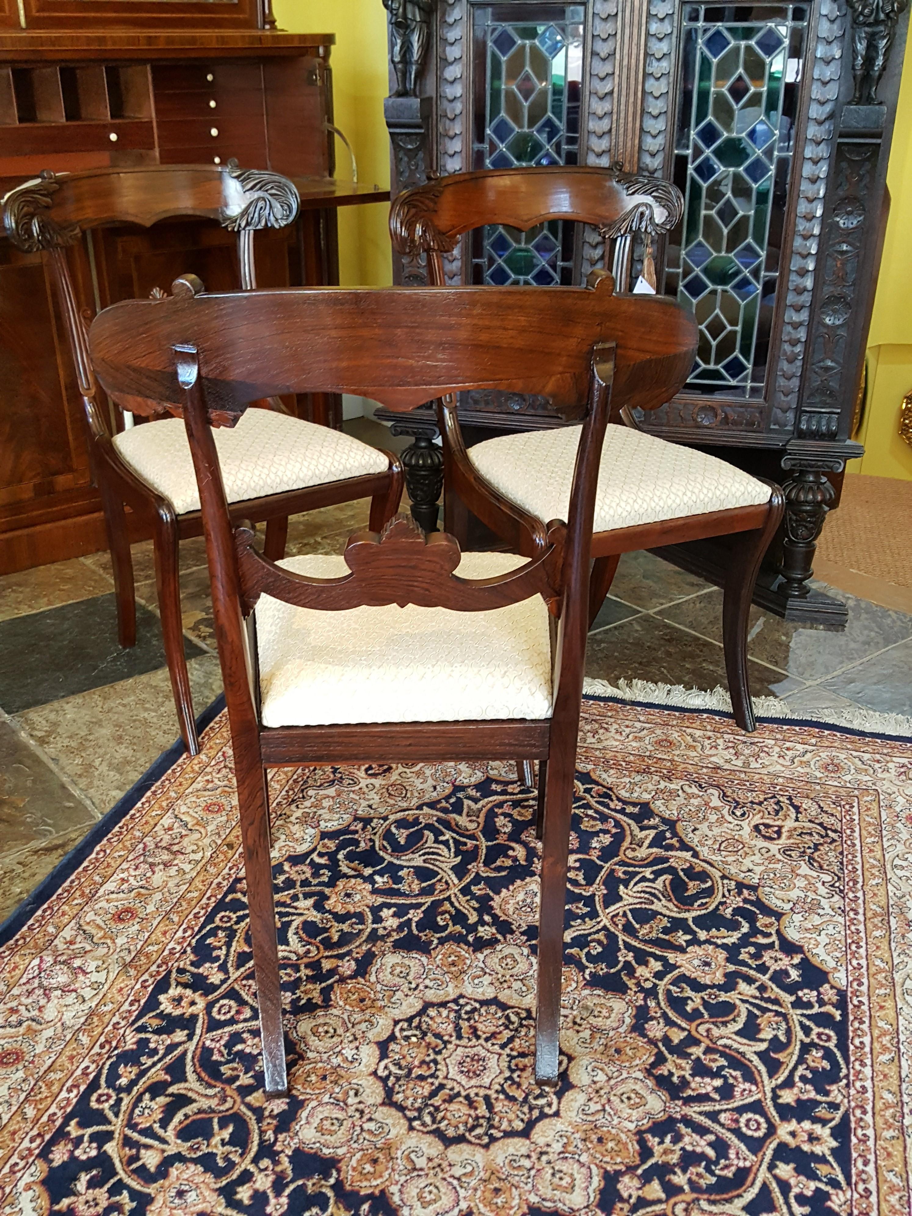 Set of Four Late Regency Rosewood Dining Chairs 2