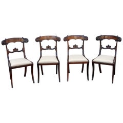 Set of Four Late Regency Rosewood Dining Chairs