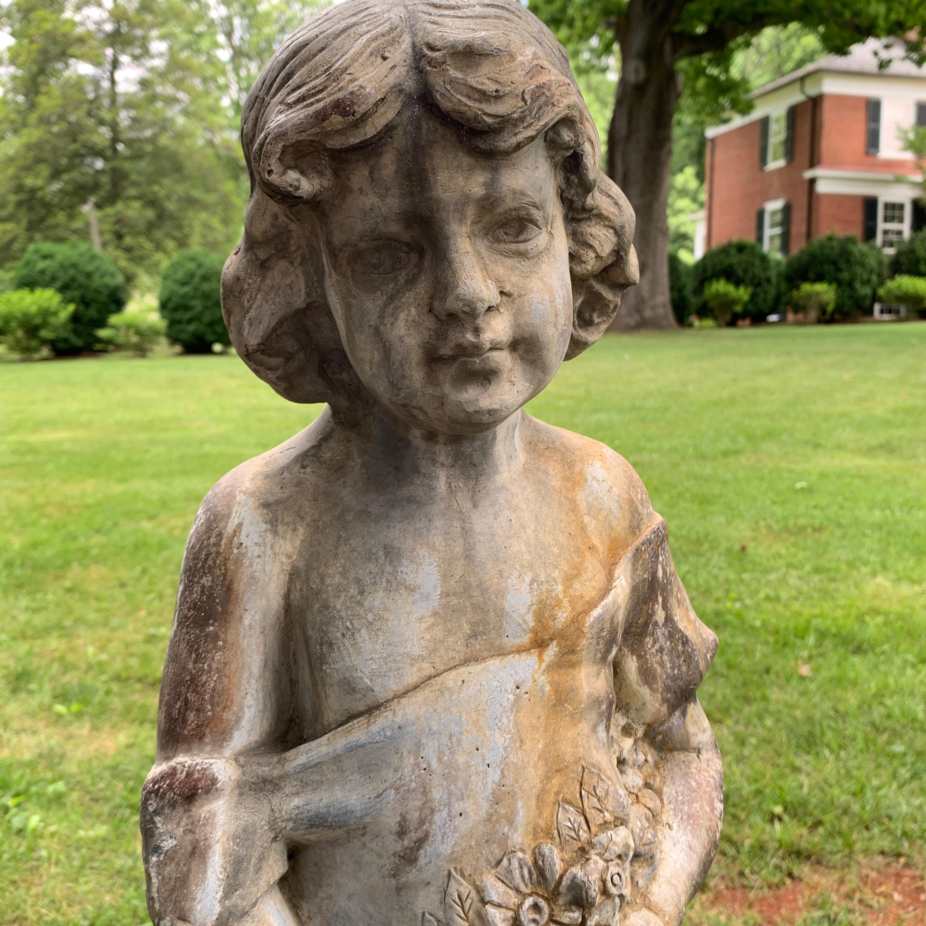 Set of Four Lead Garden Statues Depicting the Four Seasons 1