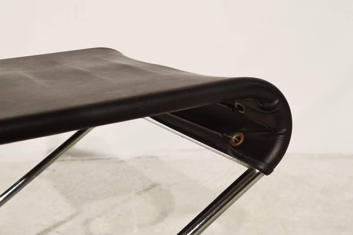 Set of Four Leather Biscia Chairs by Pascal Mourgue for Steiner, 1960s 3