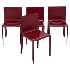 Set of Four Leather Chairs by Cattelan Italia