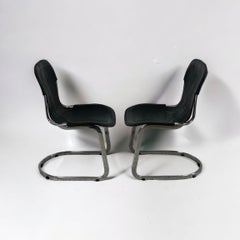 Ensemble de quatre chaises en cuir de Willy Rizzo pour Cidue, 1970