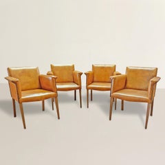 Set of Four Leather Dining Chairs by Bart van Bekhoven