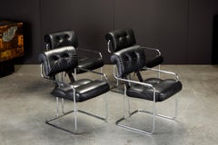 Set of Four Leather 'Tucroma Chairs' by Guido Faleschini for i4 Mariani, 1970s