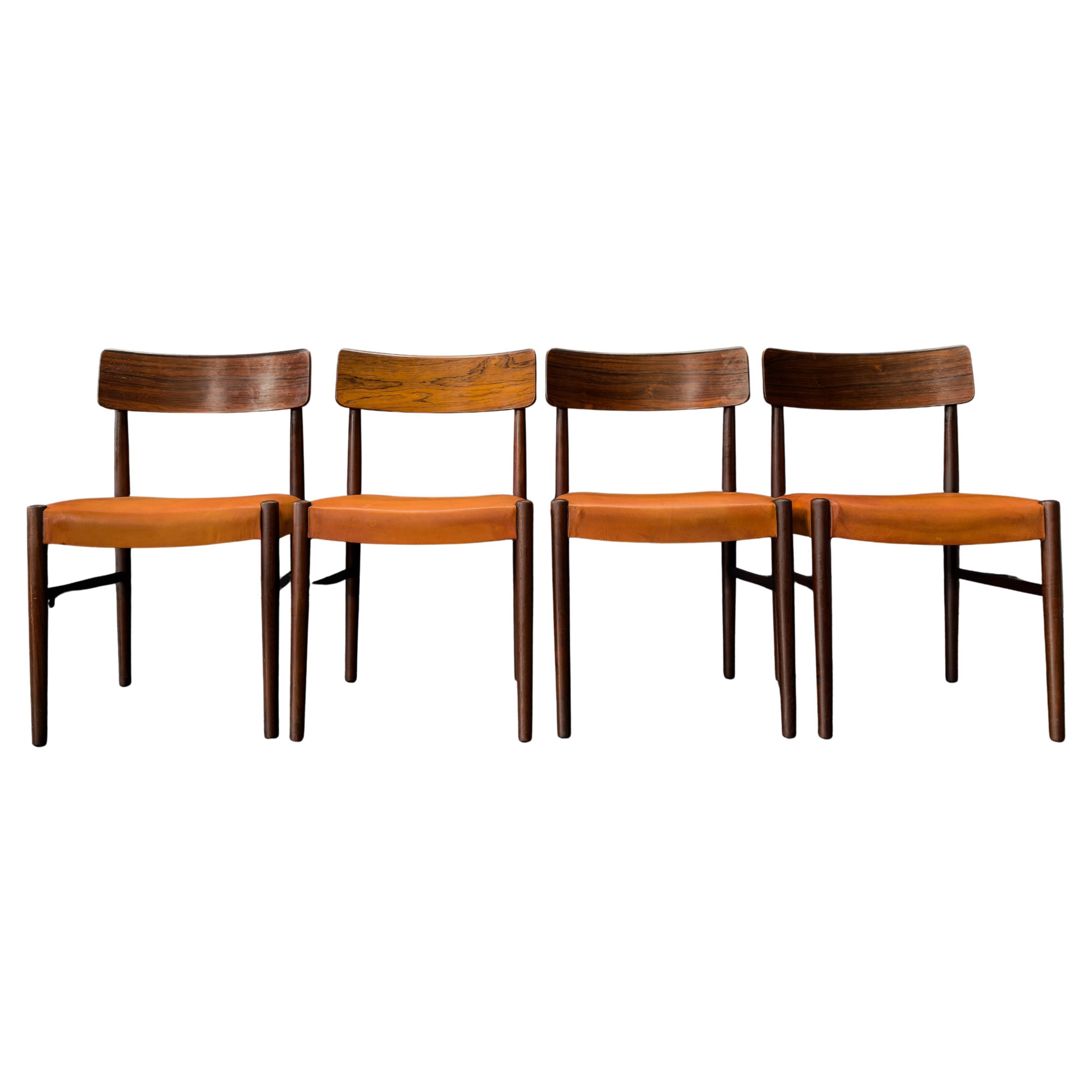 Set of Four Leather Upholstered Dining Chairs